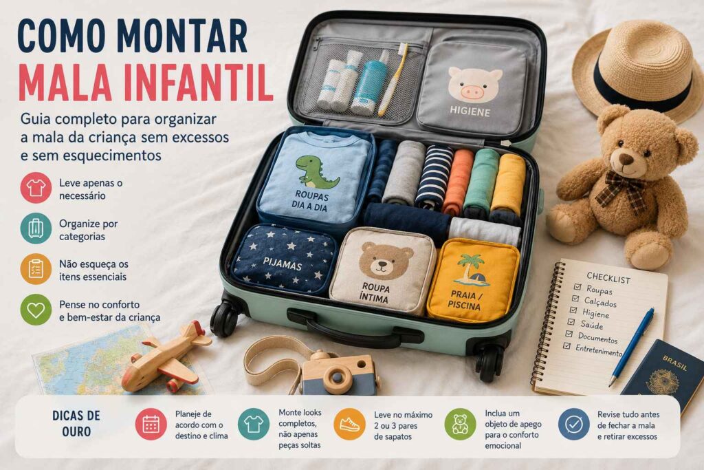 como montar mala infantil com escrito