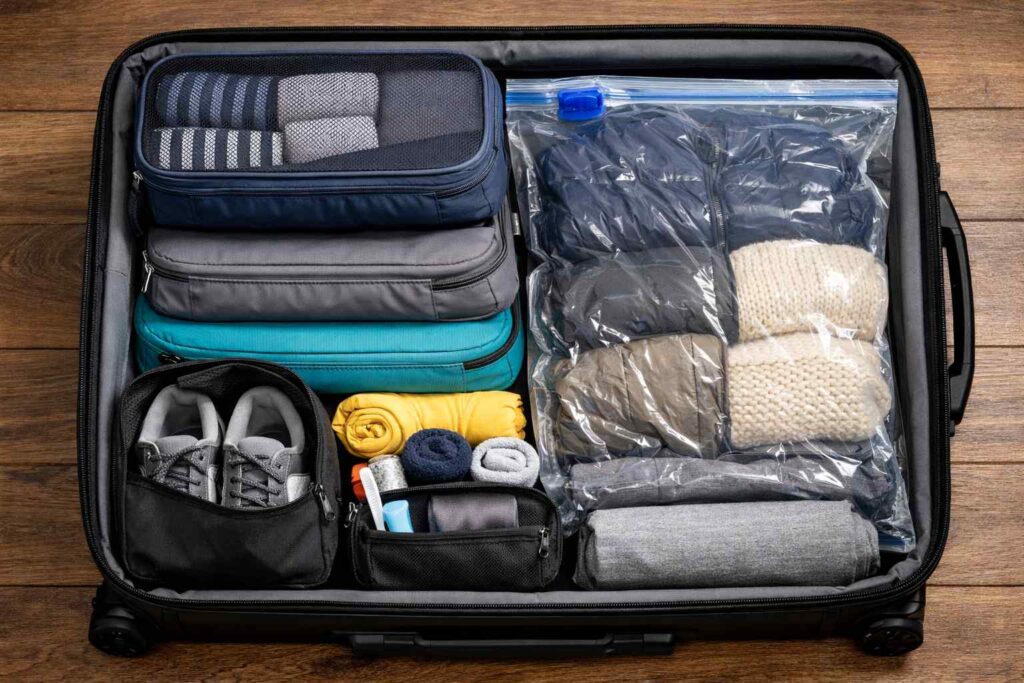 produtos que realmente ajudam a compactar mala de viagem