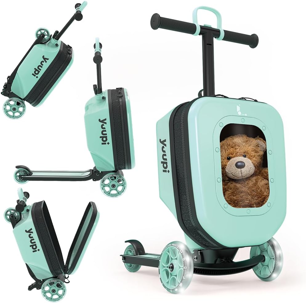 mala infantil com patinete para viajar de avião com criança