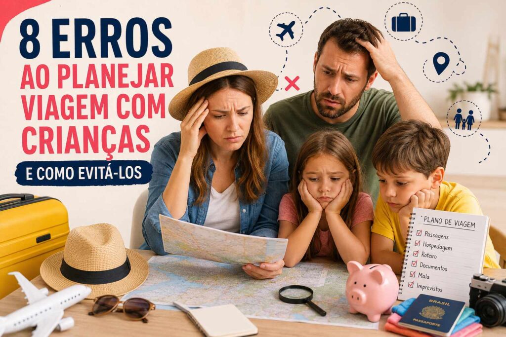erros ao planejar viagem com crianças com letras