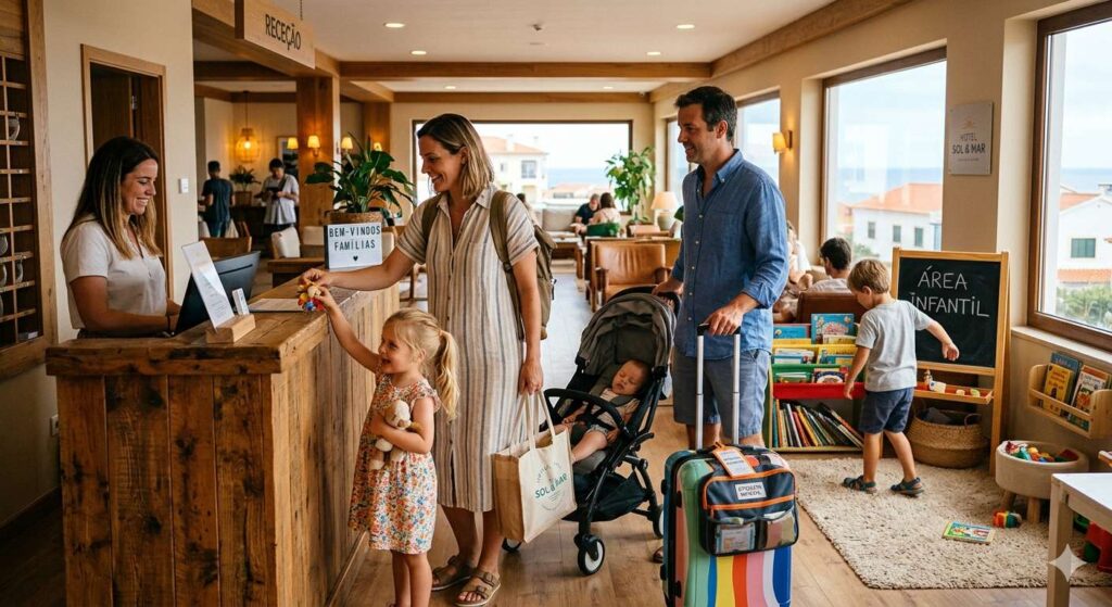 Hotel para viajar com criança com recepção familiar, espaço infantil e estrutura adequada para famílias.